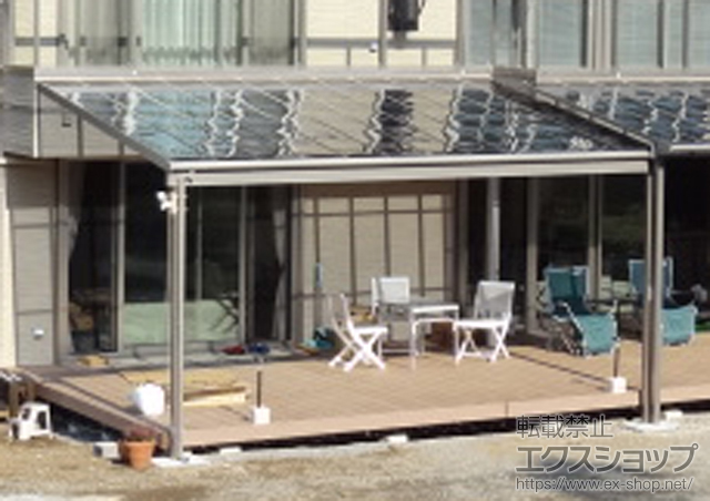 静岡県伊東市のLIXIL リクシル（トステム）のテラス屋根 ライザーテラスII F型 テラスタイプ 単体 積雪〜20cm対応 施工例