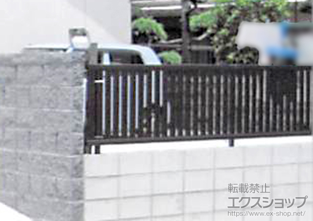宮崎県宮崎市ののフェンス・柵 エクスラインフェンス22型 自由柱 施工例