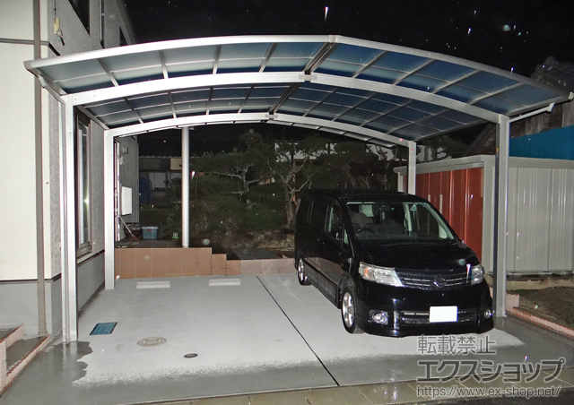 福島県いわき市ののカーポート レイナポートグラン M合掌　積雪〜20cm対応 施工例