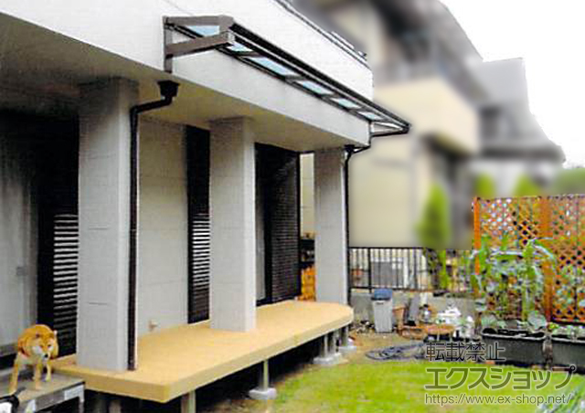 京都府京田辺市ののバルコニー・ベランダ屋根 ヴェクターテラス F型 ルーフタイプ 単体積雪〜20cm対応 施工例