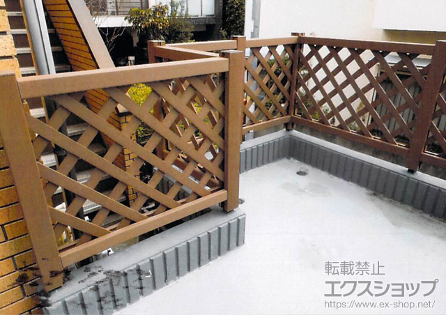 東京都世田谷区ののフェンス・柵 リウッドフェンス2型  間仕切柱施工 施工例