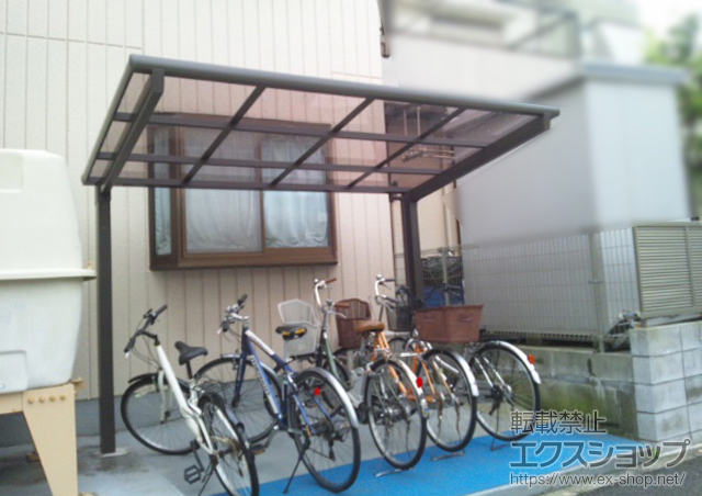 東京都江戸川区のLIXIL リクシル（トステム）のサイクルポート・駐輪場 レークパークシグマIII オープンタイプ 積雪〜20cm対応 施工例