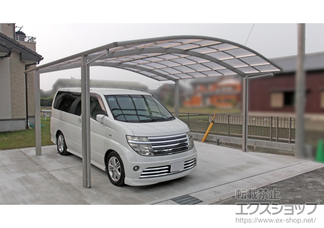福岡県大川市ののカーポート レイナツインポートグラン　積雪〜20cm対応+屋根ふき材補強部品(2セット) 施工例