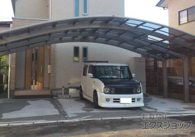 宮城県仙台市のLIXIL リクシル（トステム）のカーポート リベルポートシグマIII 1500 3台用 積雪〜50cm対応 施工例