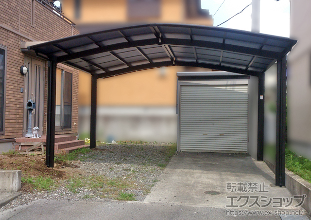 静岡県富士宮市のLIXIL リクシル（トステム）のカーポート カーブポートシグマIII M合掌 積雪〜20cm対応 施工例