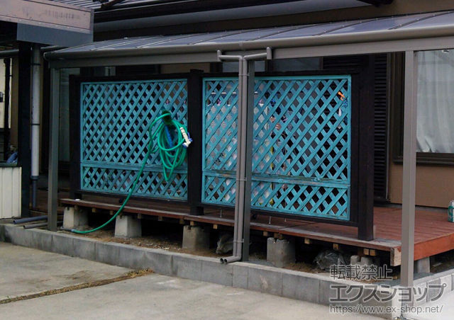 山梨県中央市のLIXIL リクシル（トステム）のテラス屋根 パワーアルファ L型 テラスタイプ 単体 積雪〜30cm対応 施工例