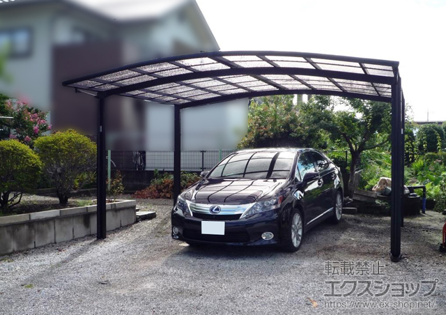 群馬県藤岡市のLIXIL リクシル（トステム）のカーポート カーブポートシグマIII ワイド 積雪〜20cm対応 施工例