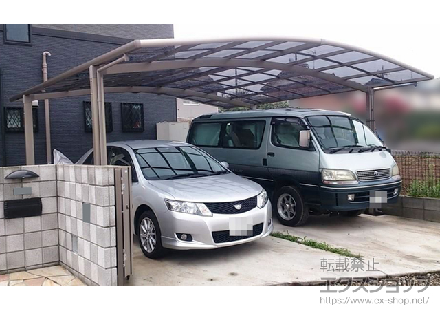 東京都八王子市のLIXIL リクシル（トステム）のカーポート カーブポートシグマIII ワイド 積雪〜20cm対応 施工例