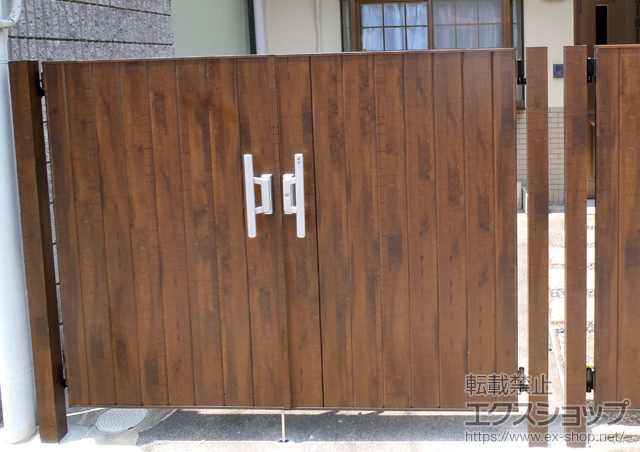 京都府京都市のの門扉 ジオーナ門扉 TA型 両開き マテリアルカラー 柱使用 施工例