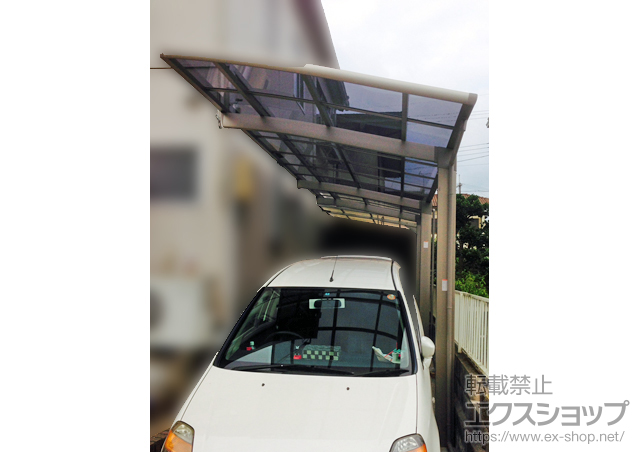 京都府亀岡市のLIXIL リクシル（トステム）のカーポート カーブポートシグマIII 延長 積雪〜20cm対応 施工例