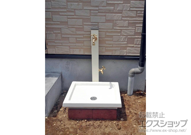 埼玉県川口市のの立水栓・ガーデンシンク スプレスタンド 蛇口2個セット 施工例