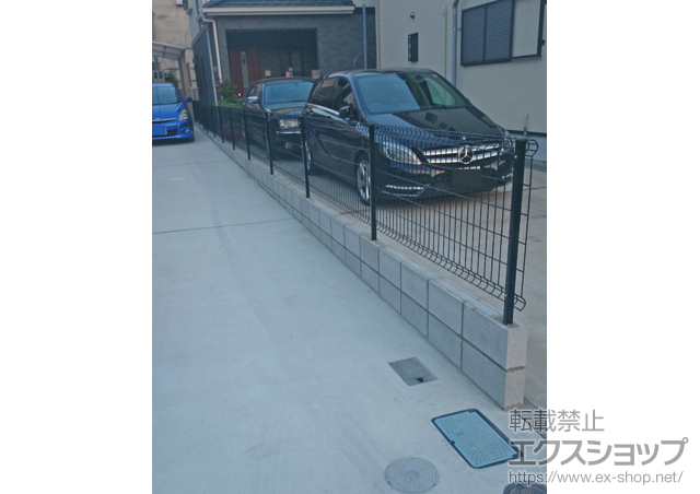 大阪府河内長野市ののフェンス・柵 ハイグリッドフェンスUF8型 フリーポールタイプ 施工例