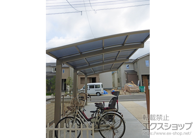 福岡県福岡市のLIXIL リクシル（トステム）のカーポート カーブポートシグマIII 延長 積雪〜20cm対応 施工例