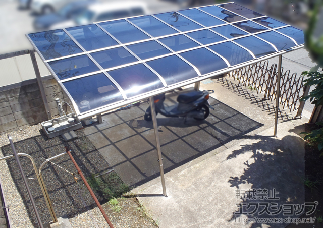 千葉県船橋市のLIXIL リクシル（トステム）のカーポート レガーナポートシグマIII 耐風圧強度仕様 積雪〜30cm対応 ※樋なし 施工例