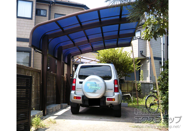 東京都八王子市ののカーポート レイナキャップポートグラン50　積雪〜50cm対応＋水平式物干し 施工例