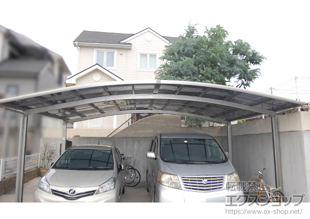 兵庫県加古川市のLIXIL リクシル（トステム）のカーポート カーブポートシグマIII ワイド 積雪〜20cm対応 施工例