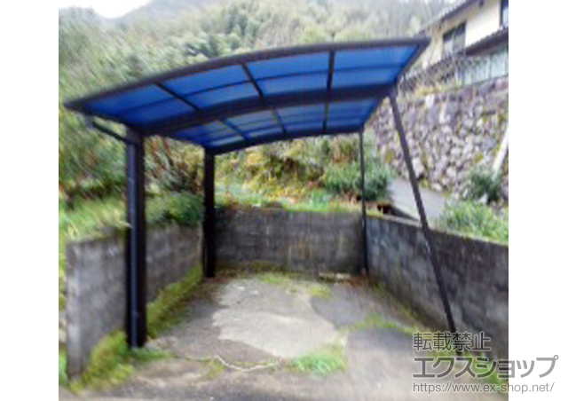 兵庫県朝来市ののカーポート プレシオスポート 積雪〜20cm対応＋着脱式サポート（2本入り） 施工例