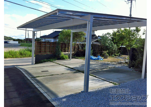 山口県山口市ののカーポート アーキデュオ ワイド 3台用 積雪〜20cm対応 施工例