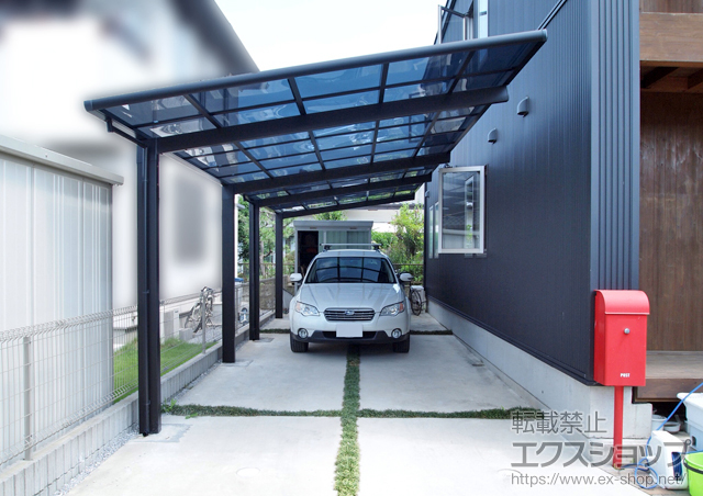 栃木県宇都宮市のLIXIL リクシル（トステム）のカーポート レークポートシグマIII 縦連棟 積雪〜20cm対応 施工例