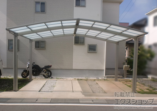 埼玉県川越市のLIXIL リクシル（トステム）のカーポート カーブポートシグマIII M合掌 積雪〜20cm対応 施工例