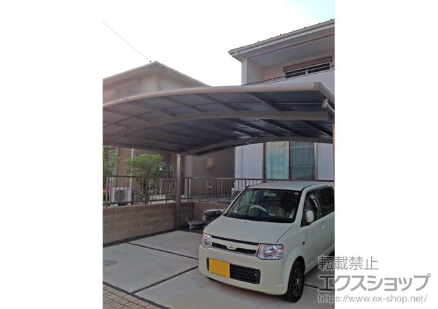 岐阜県多治見市のLIXIL リクシル（トステム）のカーポート カーブポートシグマIII ワイド 積雪〜20cm対応 施工例