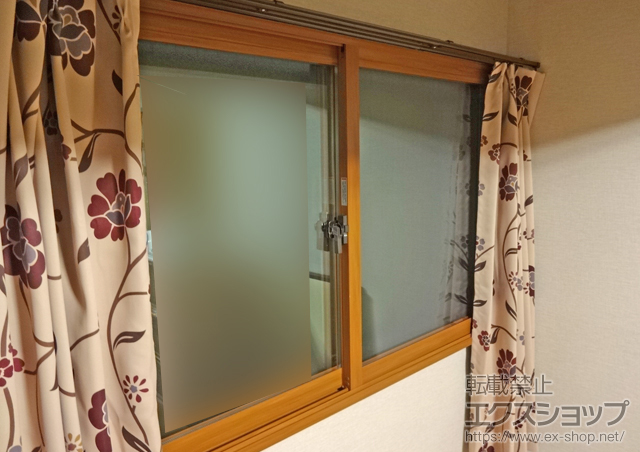 東京都小平市のの二重窓（内窓） インプラス(ダストバリア)引き違い窓2枚建て＋ふかし枠（20mm）4方/カーテンレール対応 施工例