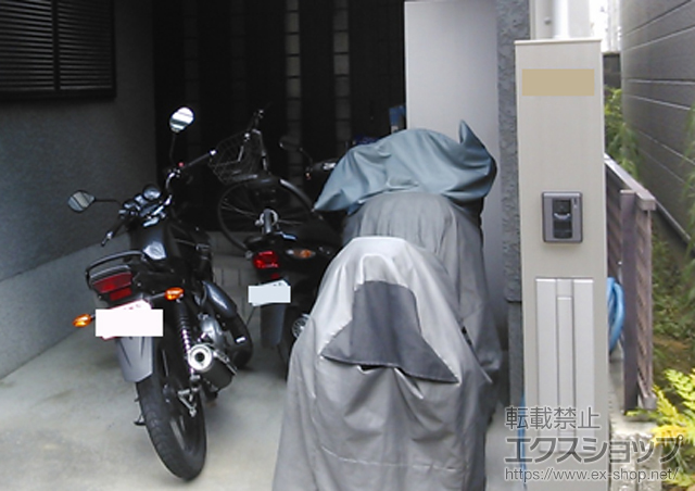 京都府城陽市のの機能門柱・ポスト シンプルモダン機能門柱1型<独立仕様> 施工例