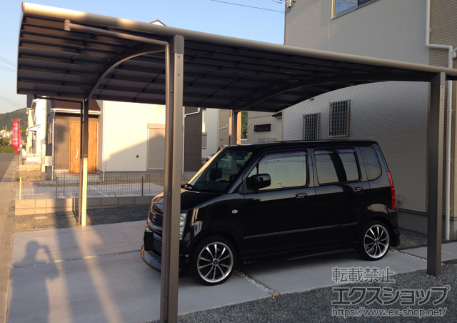 兵庫県加古川市のLIXIL リクシル（トステム）のカーポート カーブポートシグマIII ワイド 積雪〜20cm対応 施工例