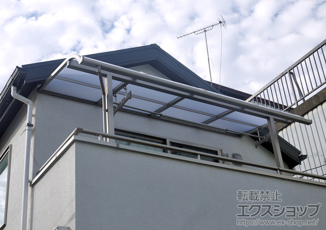 東京都江戸川区のLIXIL リクシル（トステム）のバルコニー・ベランダ屋根 ライザーテラスII R型 屋根タイプ 単体 積雪〜20cm対応 施工例