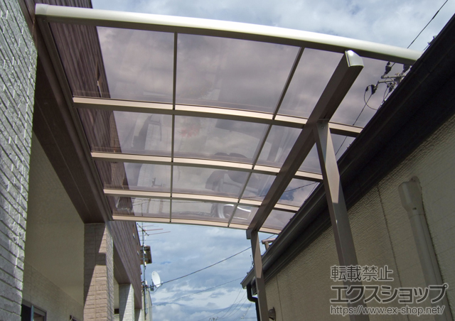 福島県いわき市のLIXIL リクシル（トステム）のテラス屋根 パワーアルファ L型 テラスタイプ 単体 積雪〜30cm対応 施工例