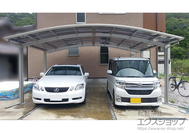 大分県佐伯市ののカーポート レイナツインポートグラン　積雪〜20cm対応+屋根ふき材補強部品 2セット 施工例