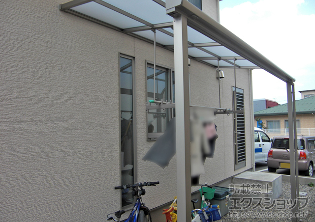 富山県富山市のLIXIL リクシル（トステム）のテラス屋根 ライザーテラスII R型 1500 テラスタイプ 単体 積雪〜50cm対応 施工例