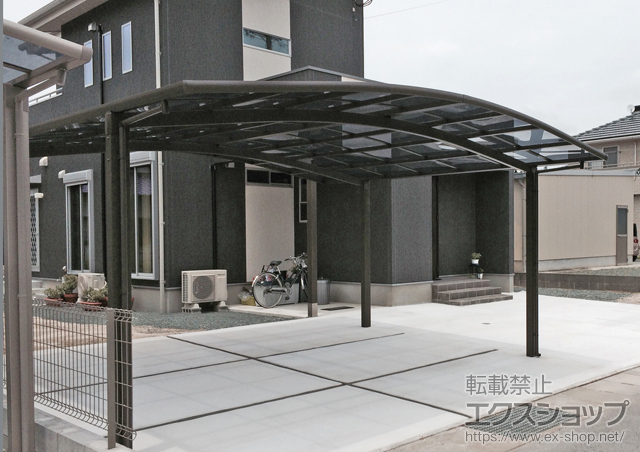 福岡県大川市のLIXIL リクシル（トステム）のカーポート カーブポートシグマIII ワイド 積雪〜20cm対応 施工例