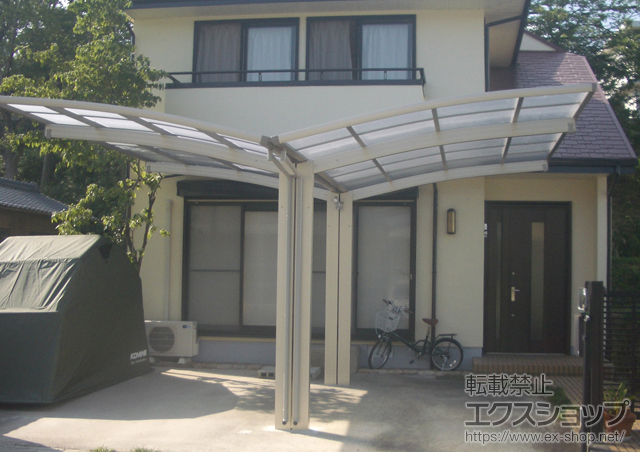 兵庫県加東市ののカーポート レイナポートグラン Y合掌　積雪〜20cm対応＋着脱式サポート 施工例