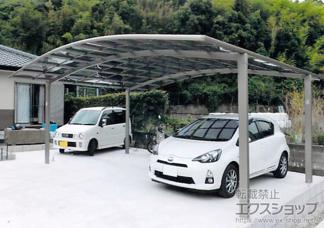 宮崎県日南市のLIXIL リクシル（トステム）のカーポート カーブポートシグマIII ワイド 積雪〜20cm対応 施工例