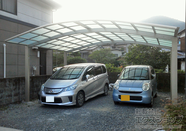 大分県佐伯市ののカーポート レイナツインポートグラン　積雪〜20cm対応＋屋根ふき材補強部品 2セット 施工例