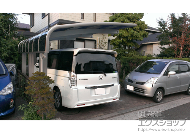 東京都武蔵村山市ののカーポート レイナキャップポートグラン50　積雪〜50cm対応+着脱式サポート（3本入り）+屋根ふき材補強部品(1セット) 施工例