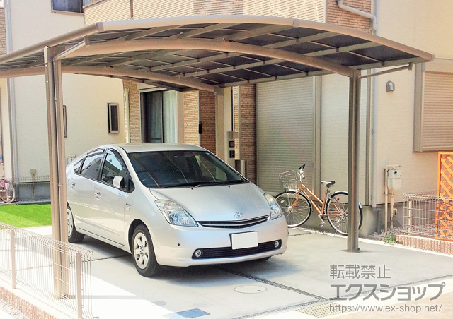 千葉県松戸市のLIXIL リクシル（トステム）のカーポート カーブポートシグマIII ワイド 積雪〜20cm対応 施工例