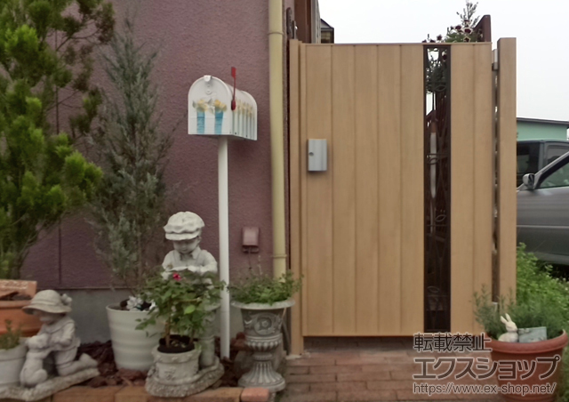 岩手県盛岡市のの門扉 ジオーナ門扉 TC型 片開き マテリアルカラー1 柱使用 施工例