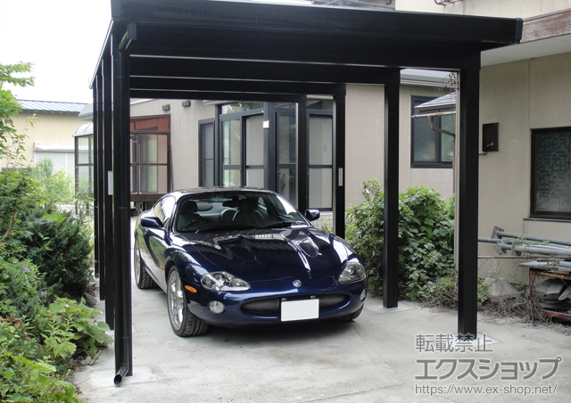 山形県米沢市のLIXIL リクシル（トステム）のカーポート テリオスポートIII 6000 角柱8本 積雪〜200cm対応 施工例