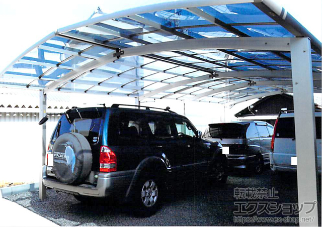 大阪府岸和田市ののカーポート プレシオスポート M合掌 積雪〜20cm対応 施工例