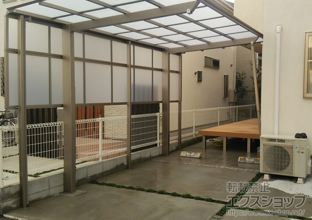 東京都小金井市ののカーポート アーキフィット 積雪〜20cm対応＋サイドパネルQ 2段 施工例