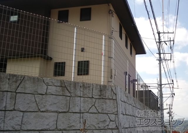 宮城県仙台市ののフェンス・柵 イーネットフェンス1F型 自由柱タイプ 施工例