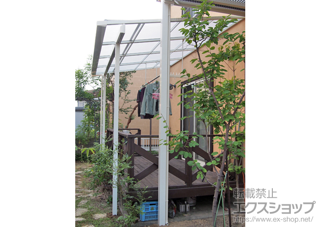 岡山県倉敷市のLIXIL リクシル（トステム）のテラス屋根 ライザーテラスII F型 テラスタイプ 単体 積雪〜20cm対応 施工例