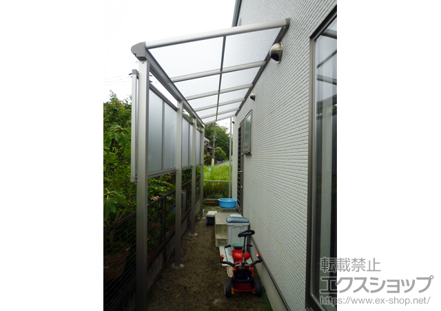 岐阜県可児市ののテラス屋根 ヴェクターテラス F型 テラスタイプ 単体 積雪〜20cm対応+前面パネル 施工例