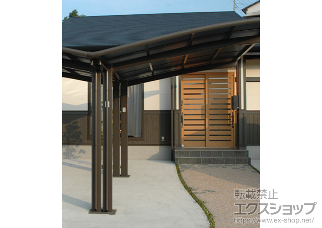 長崎県佐世保市のLIXIL リクシル（トステム）のカーポート カーブポートシグマIII 積雪〜20cm対応 施工例