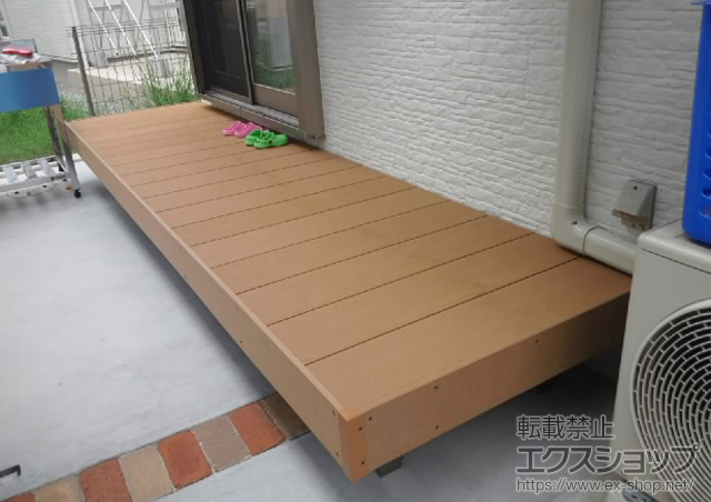 兵庫県明石市のLIXIL リクシル（トステム）のウッドデッキ レストステージ 幕板納まり 施工例