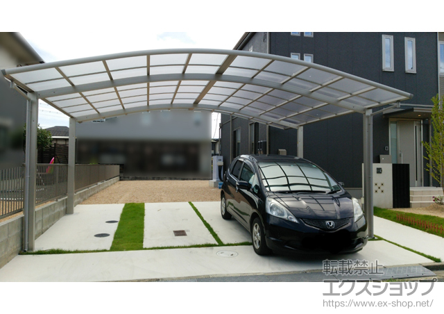 山口県山口市ののカーポート レイナツインポートグラン　積雪〜20cm対応+屋根ふき材補強部品(2セット) 施工例