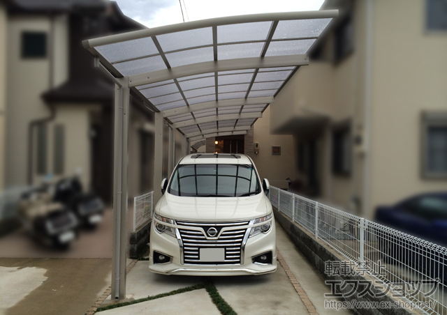 兵庫県伊丹市ののカーポート レイナポートグラン たて連棟用セット　積雪〜20cm対応　 施工例