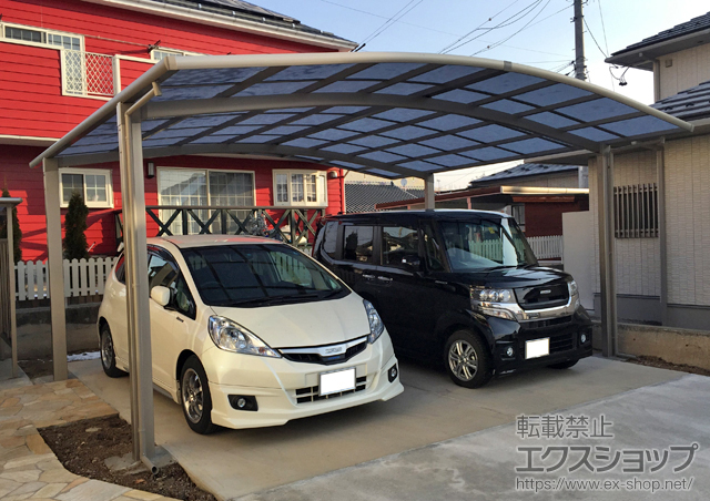 長野県佐久市のLIXIL リクシル（トステム）のカーポート カーブポートシグマIII ワイド 積雪〜20cm対応 施工例